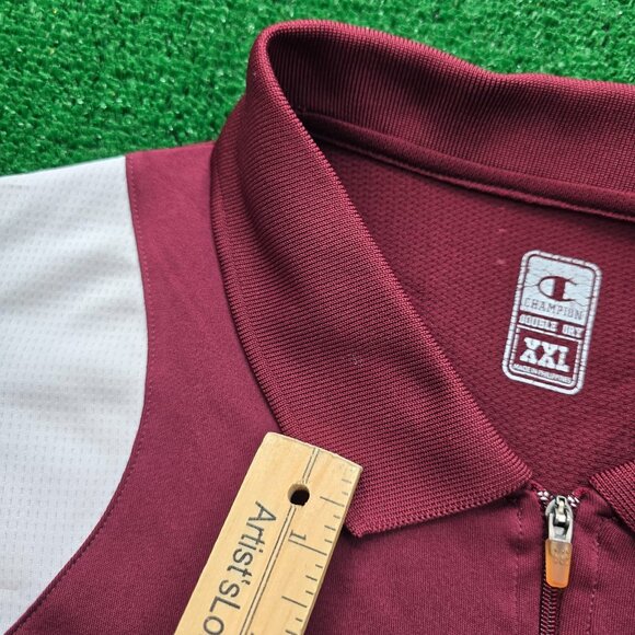 Champion Polo Shirt Mens 2XL Red Disney Double Dry 1/4 Zip Golf Performance - Picture 5 of 11